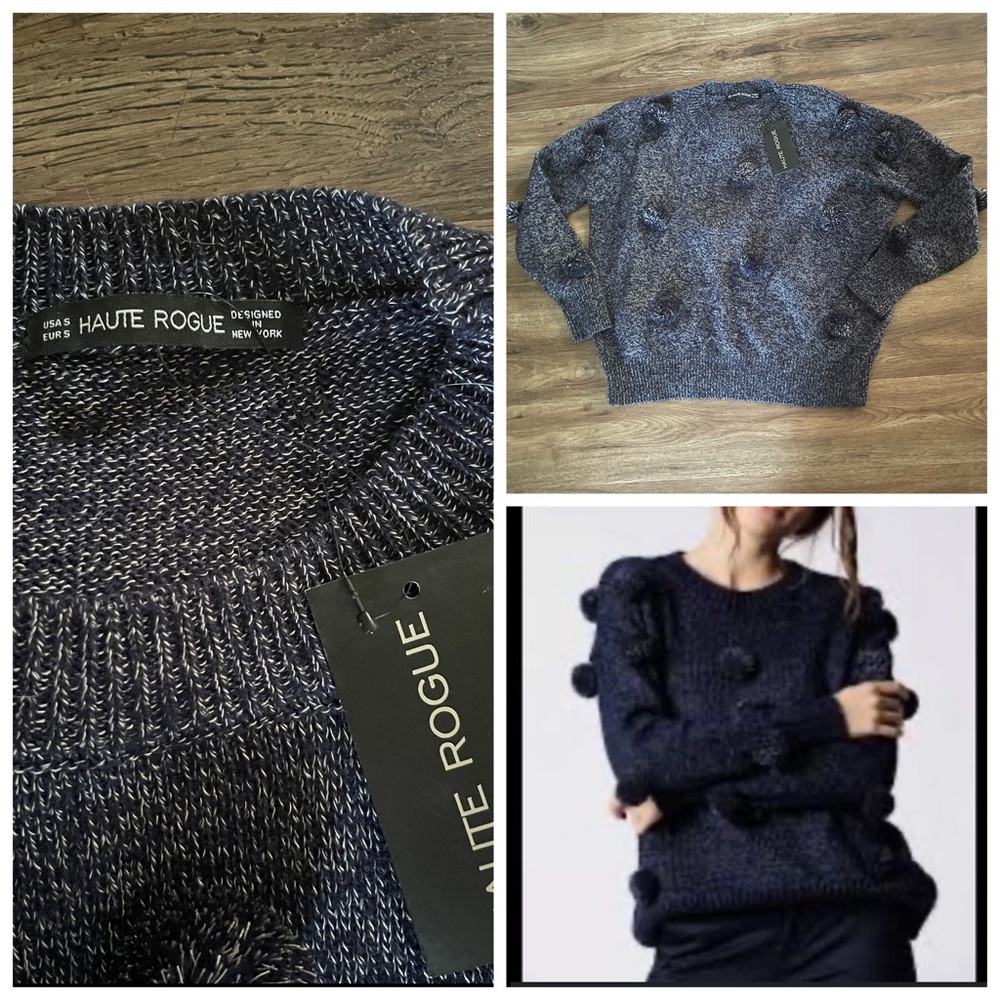 Haute Rogue Knit Sweater Pom Pom.